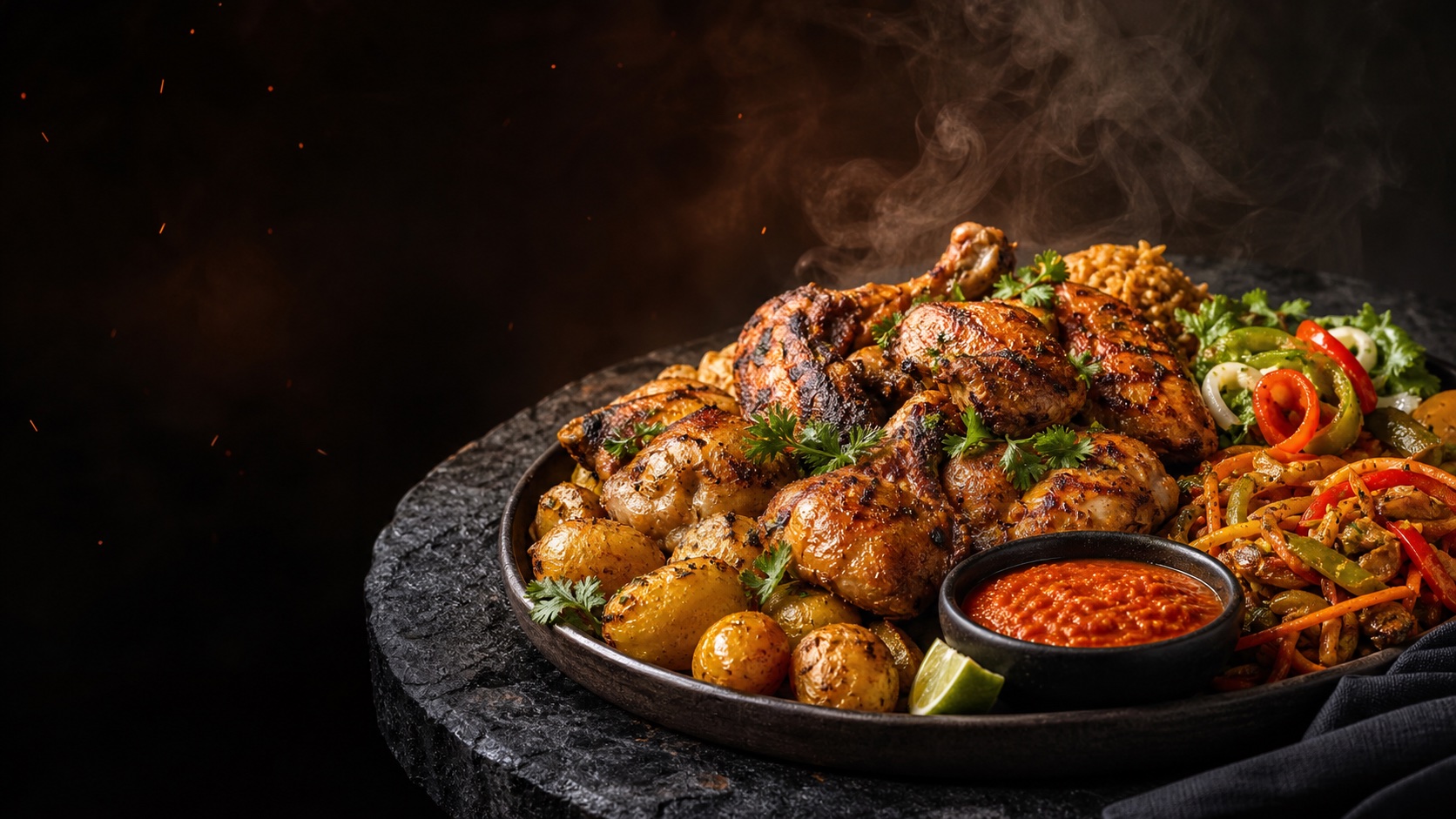 Plat généreux préparé au restaurant